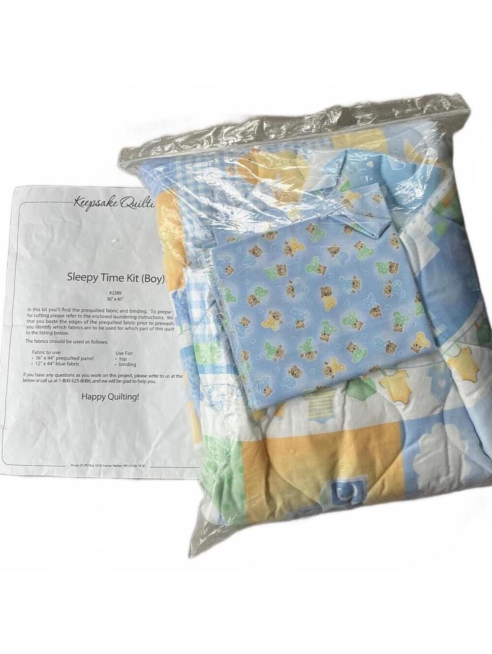 Keepsake Quilting Sleepy Time Kit (Boy) in Original Packaging